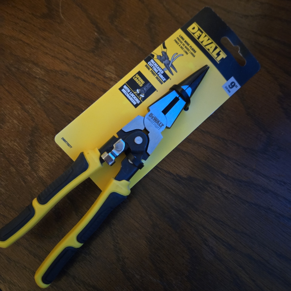 DEWALT Yellow and Black Long Nose Pliers - 9"